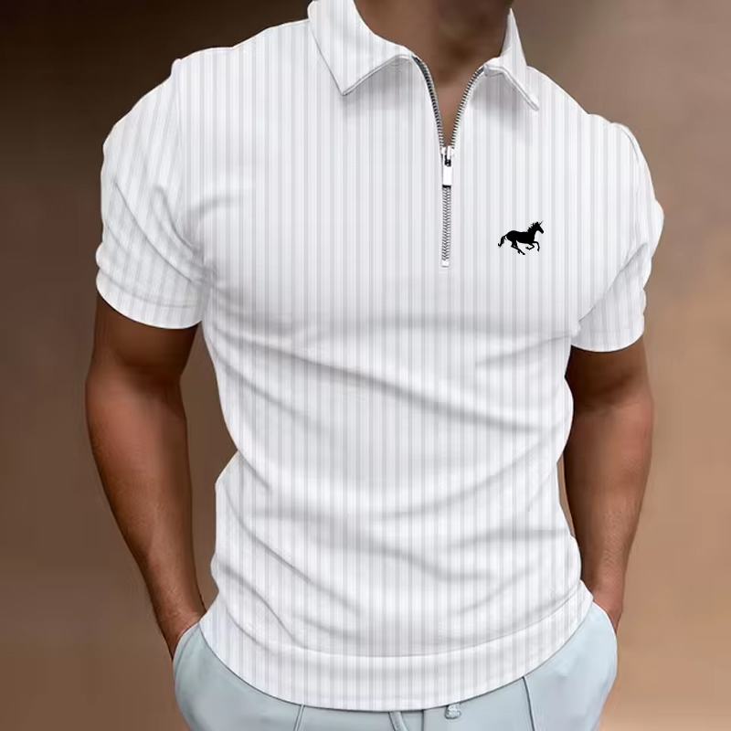 Mens Fashion Quarter Zip - Summer Men Golf Shirt Polo Casual