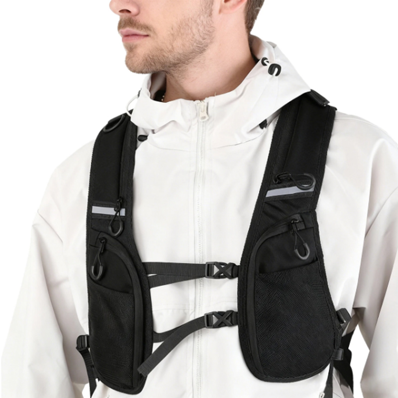 Tactical Vest Men - Reflective Design Chest Pack Outdoor Sports