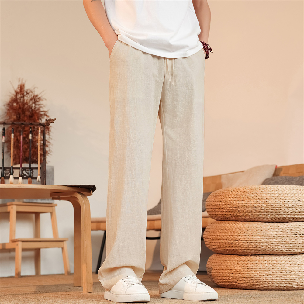 Men'S Fashion Linen Pants - Men's Cotton Linen Pants Breathable Casual
