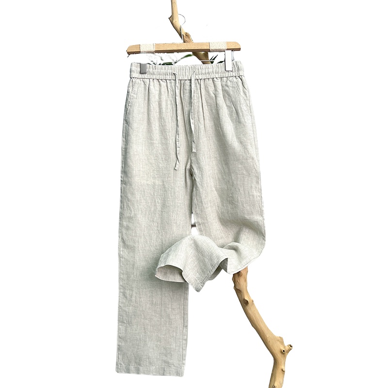Men'S Fashion Linen Pants - Linen Natural Pure Skin Breathable Summer
