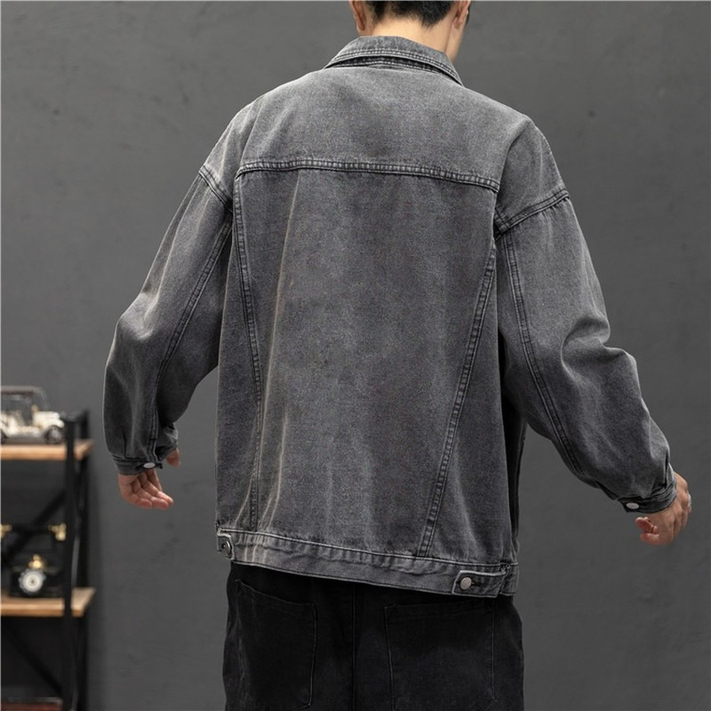 New Denim Jacket Men Vintage J - Mens Fashion Bomber Jacket ulasan dan harga