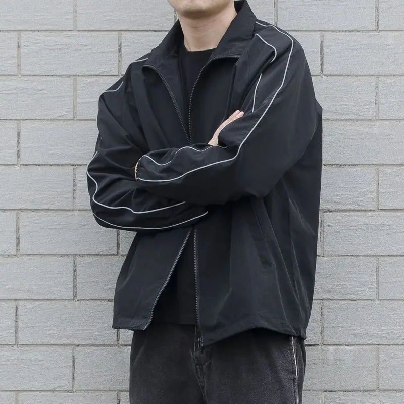 Jackets Men Autumn Pockets Cas - Mens Fashion Bomber Jacket ulasan dan harga