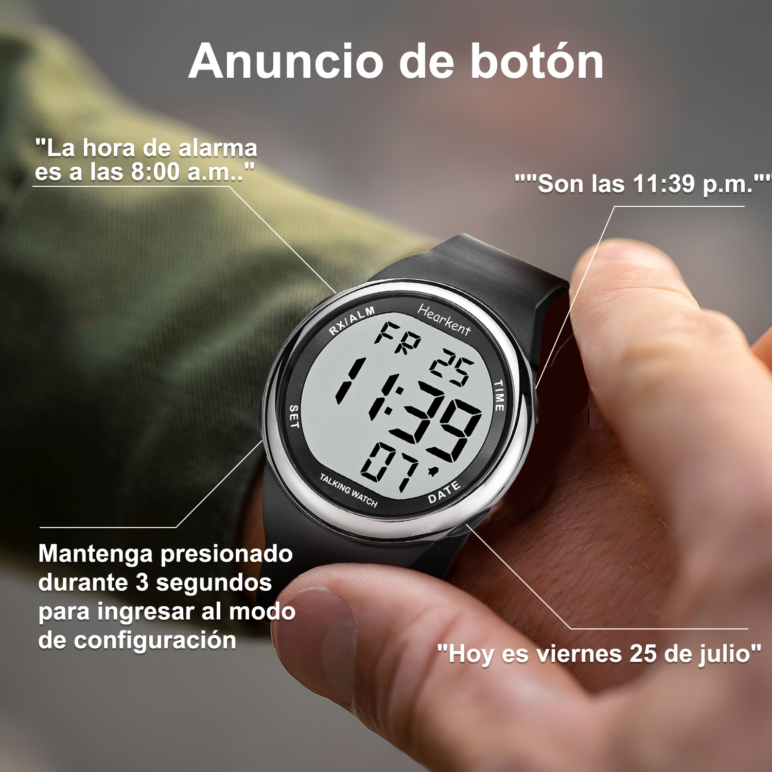 Hearkent Spanish Talking Watch - Men'S Fashion For 60 Year Old ulasan dan harga