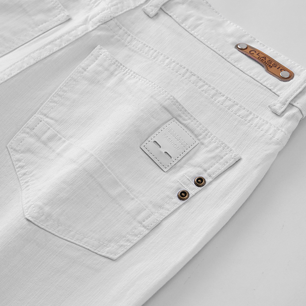 Men White Jeans Elasticity Str - Men'S Fashion For 60 Year Old ulasan dan harga