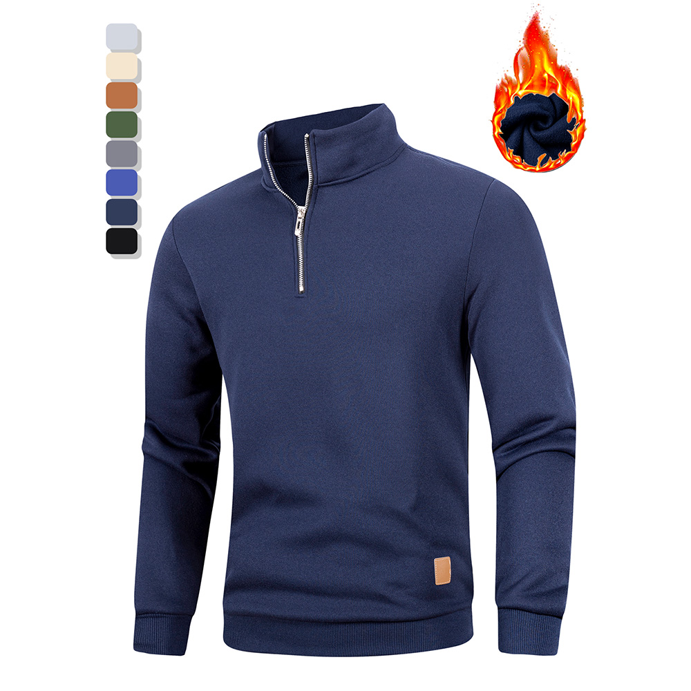 Autumn Men's Half Zipper Stand - Knitted Cardigan Men ulasan dan harga