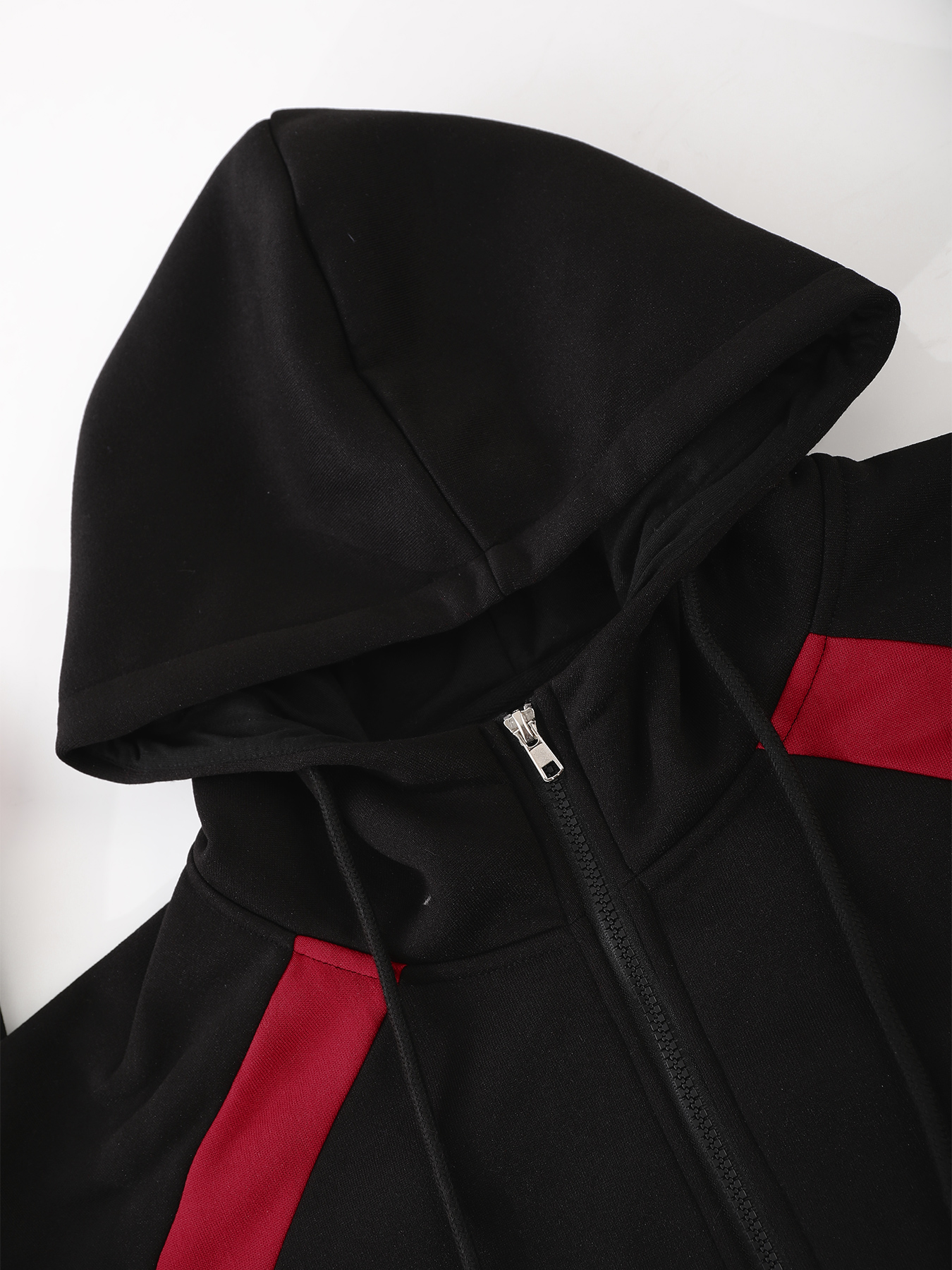 Men's Plus Size Black & Red Co - Mens Fashion Zip Up ulasan dan harga