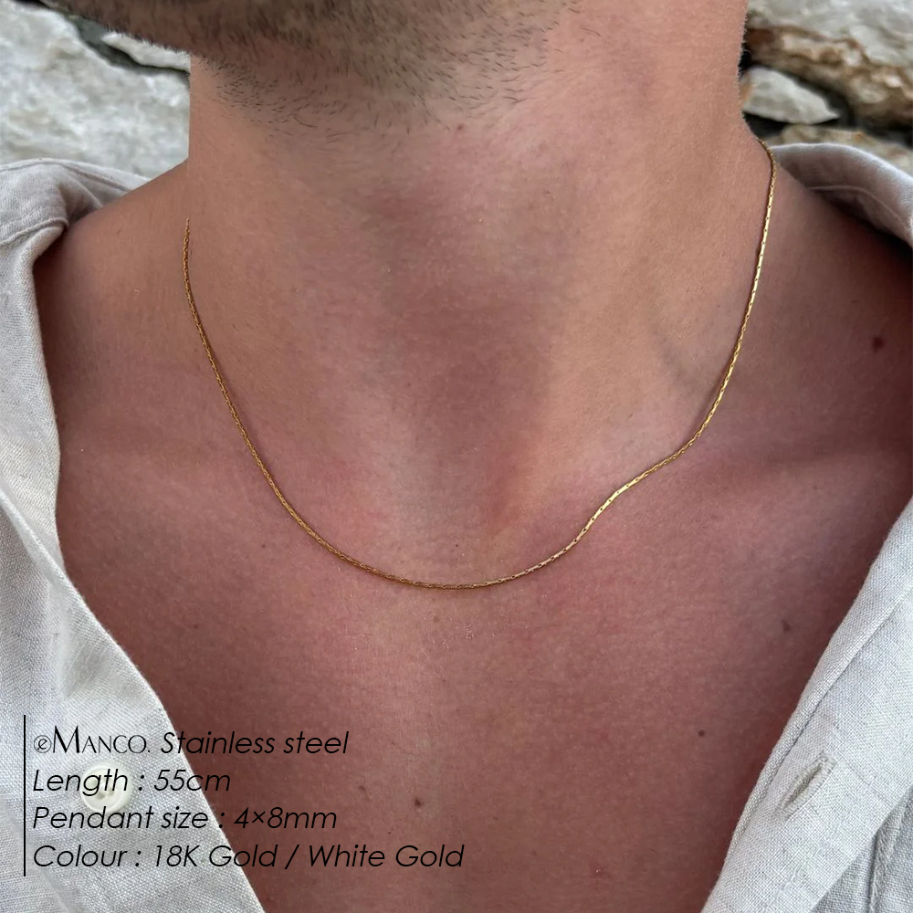 eManco New Wire Chain Necklace - Men'S Fashion For 60 Year Old ulasan dan harga
