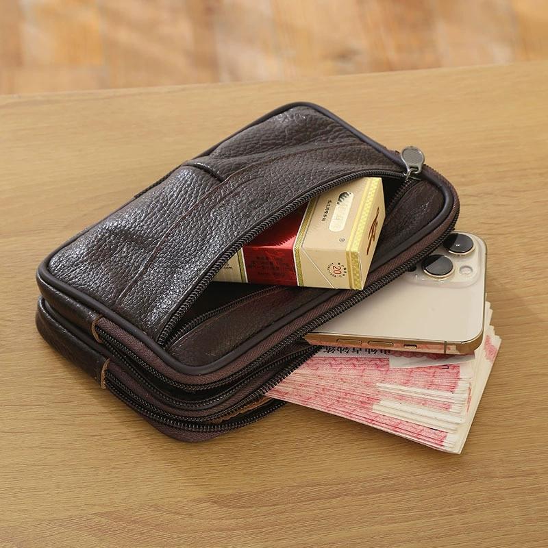1PC Leather Hand Bags For Men  - Mens Fashion Zip Up ulasan dan harga