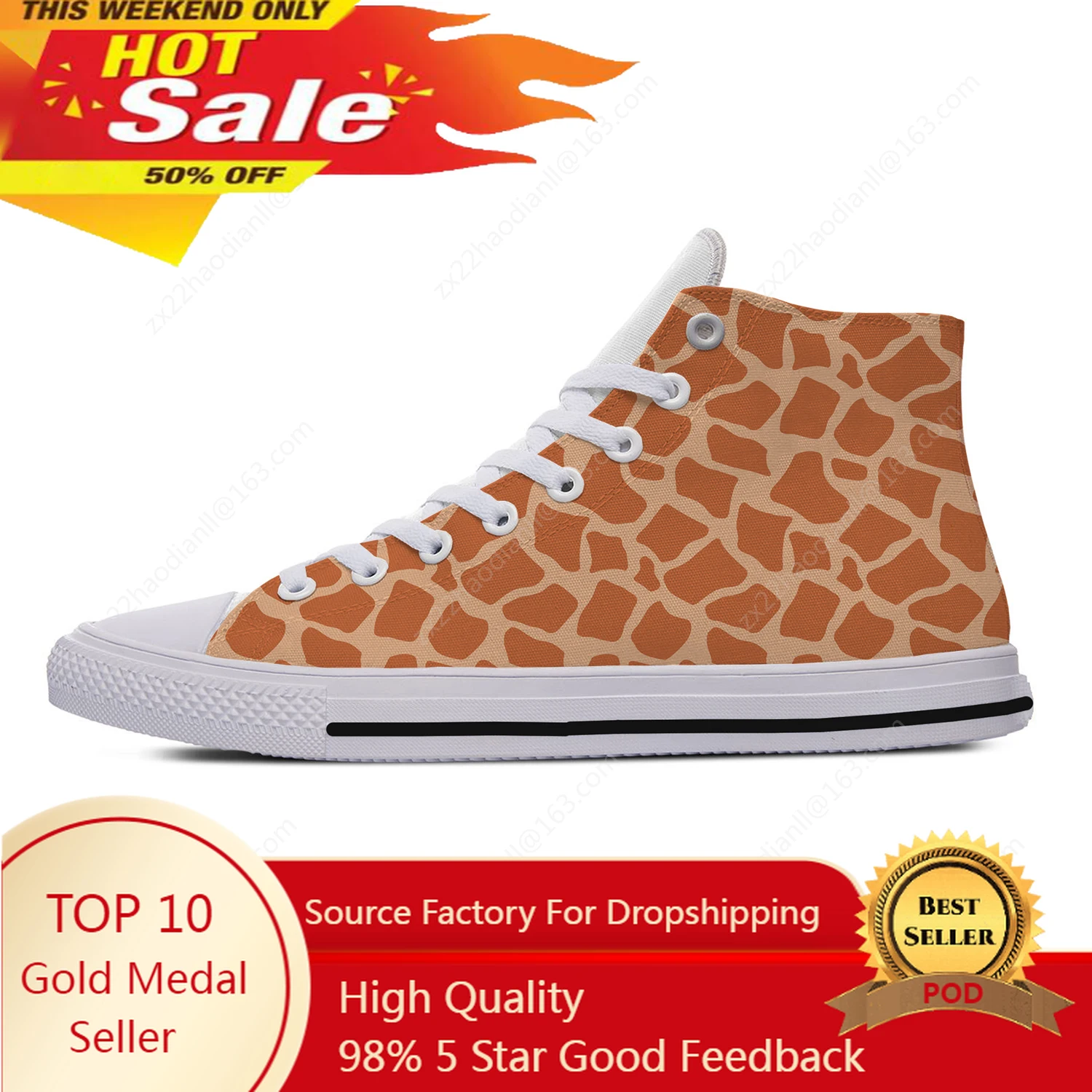 Giraffe Animal High Top Sneake - Men'S Fashion Running Shoes ulasan dan harga