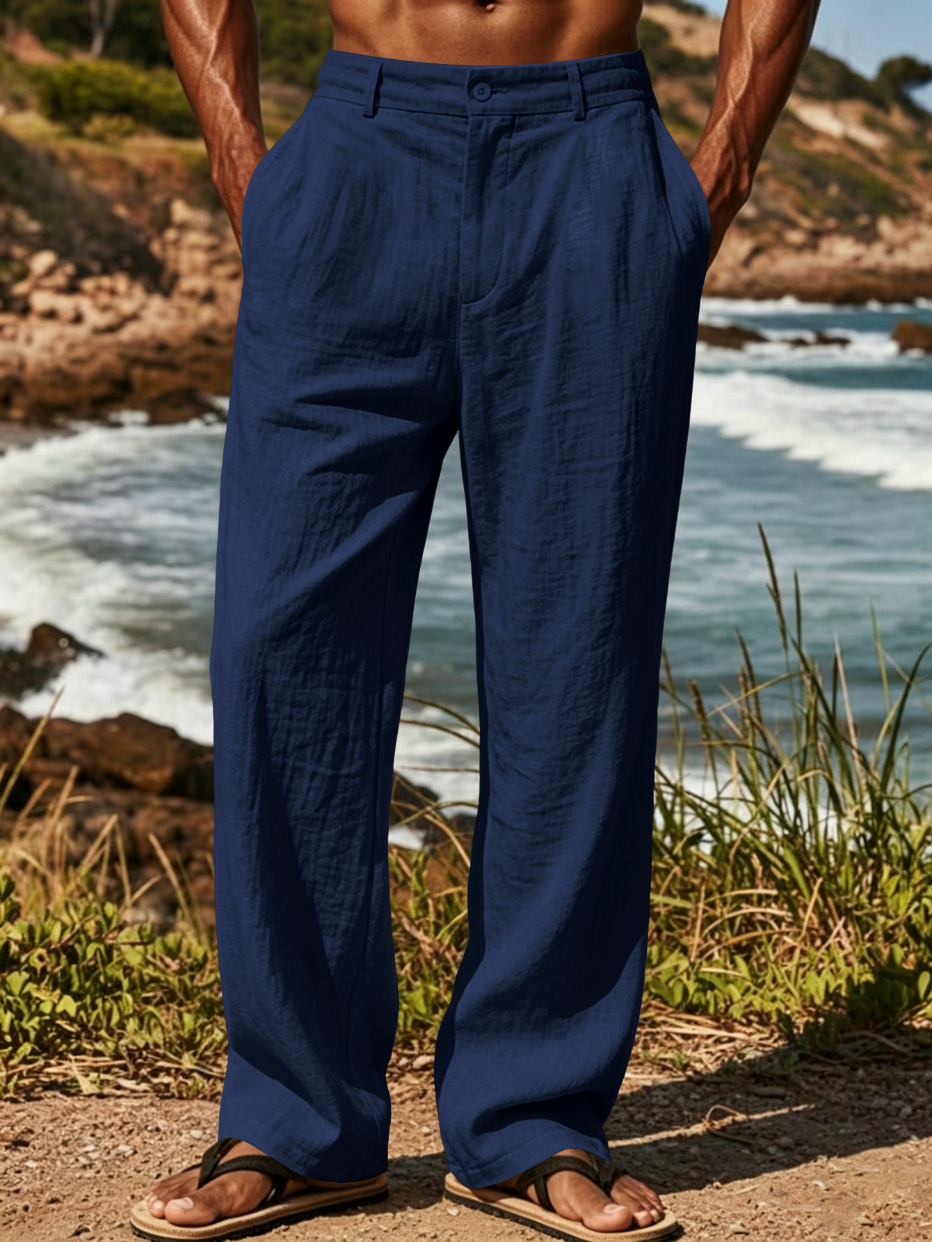 Summer New Fashion Men's Linen - Men'S Fashion Linen Pants ulasan dan harga