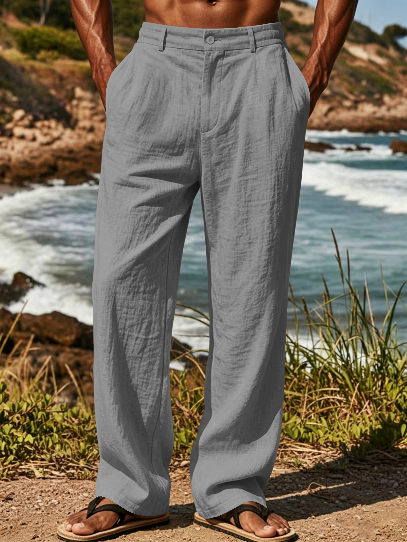 Summer New Fashion Men's Linen - Men'S Fashion Linen Pants ulasan dan harga