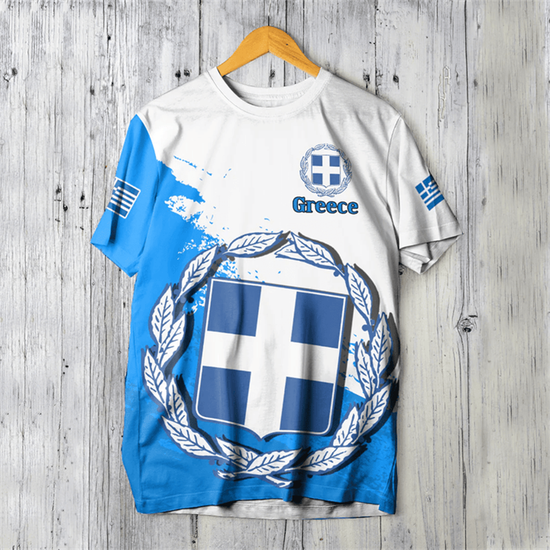 Greece Flag Map 3d Printed T S - Men'S Fashion Greece ulasan dan harga