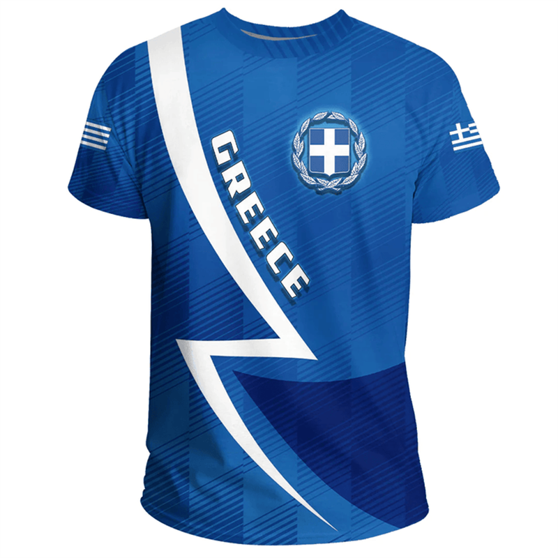 Greece Flag Map 3d Printed T S - Men'S Fashion Greece ulasan dan harga