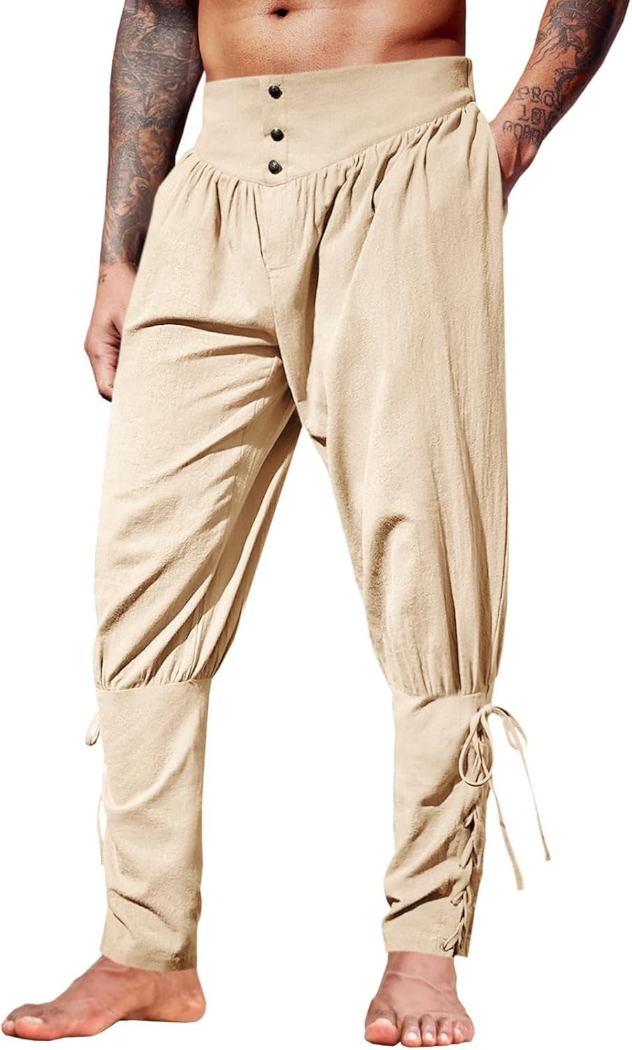Men's Medieval Linen Ankle Pan - Men'S Fashion Linen Pants ulasan dan harga