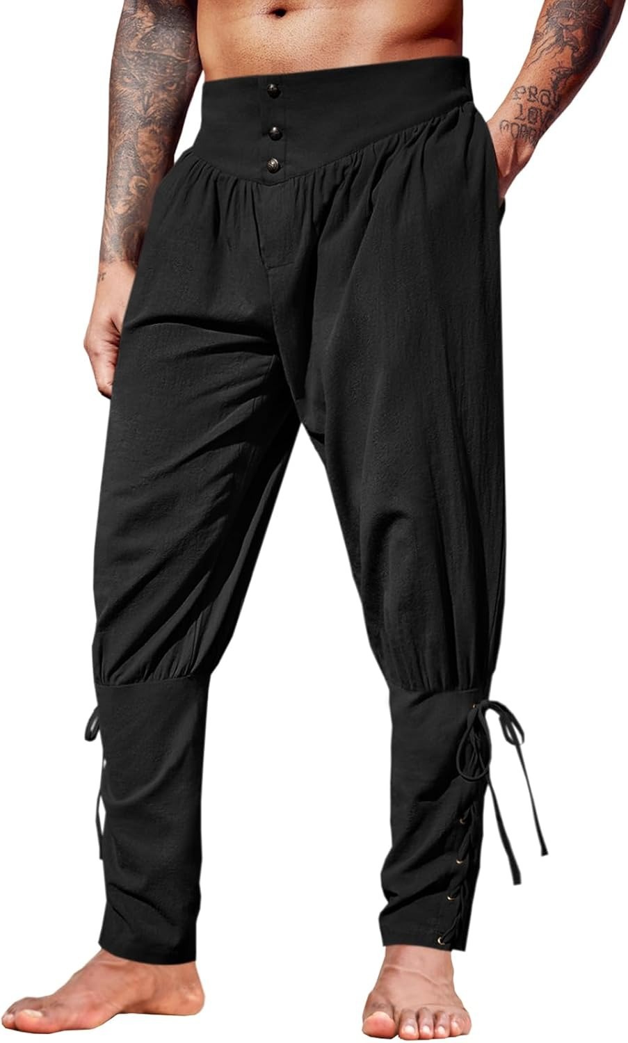 Men's Medieval Linen Ankle Pan - Men'S Fashion Linen Pants ulasan dan harga