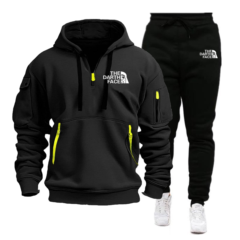 Men's hooded sports shirt set  - Mens Fashion Zip Up ulasan dan harga