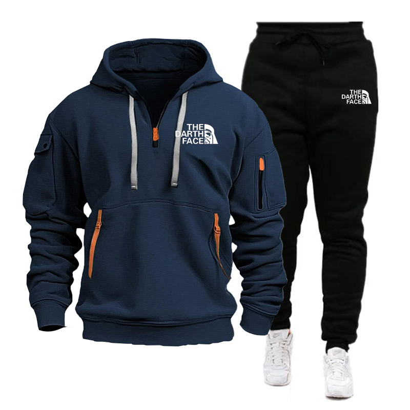 Men's hooded sports shirt set  - Mens Fashion Zip Up ulasan dan harga
