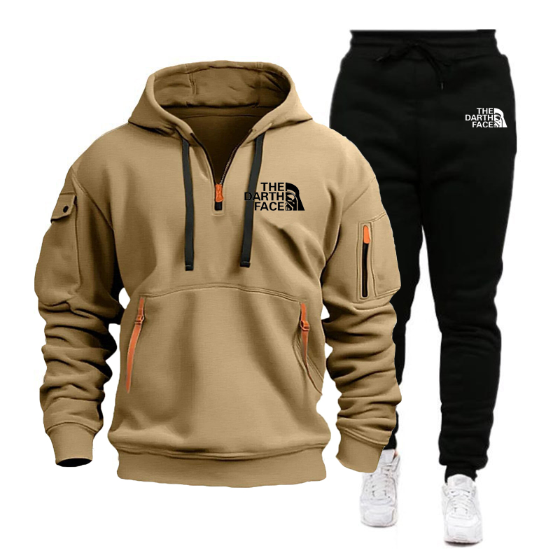 Men's hooded sports shirt set  - Mens Fashion Zip Up ulasan dan harga