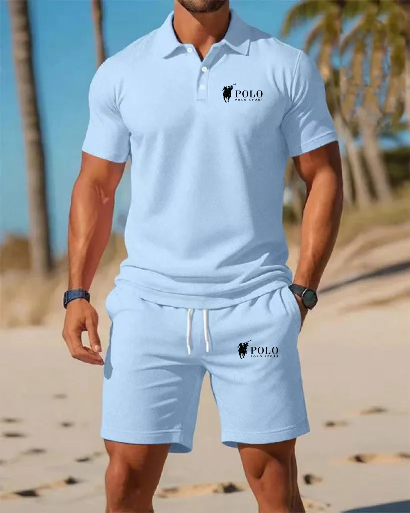 Men's Polo Shirt Set Summer Qu - Mens Fashion Zip Up ulasan dan harga