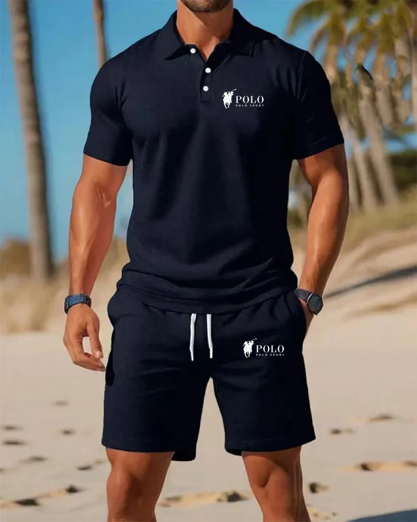 Men's Polo Shirt Set Summer Qu - Mens Fashion Zip Up ulasan dan harga