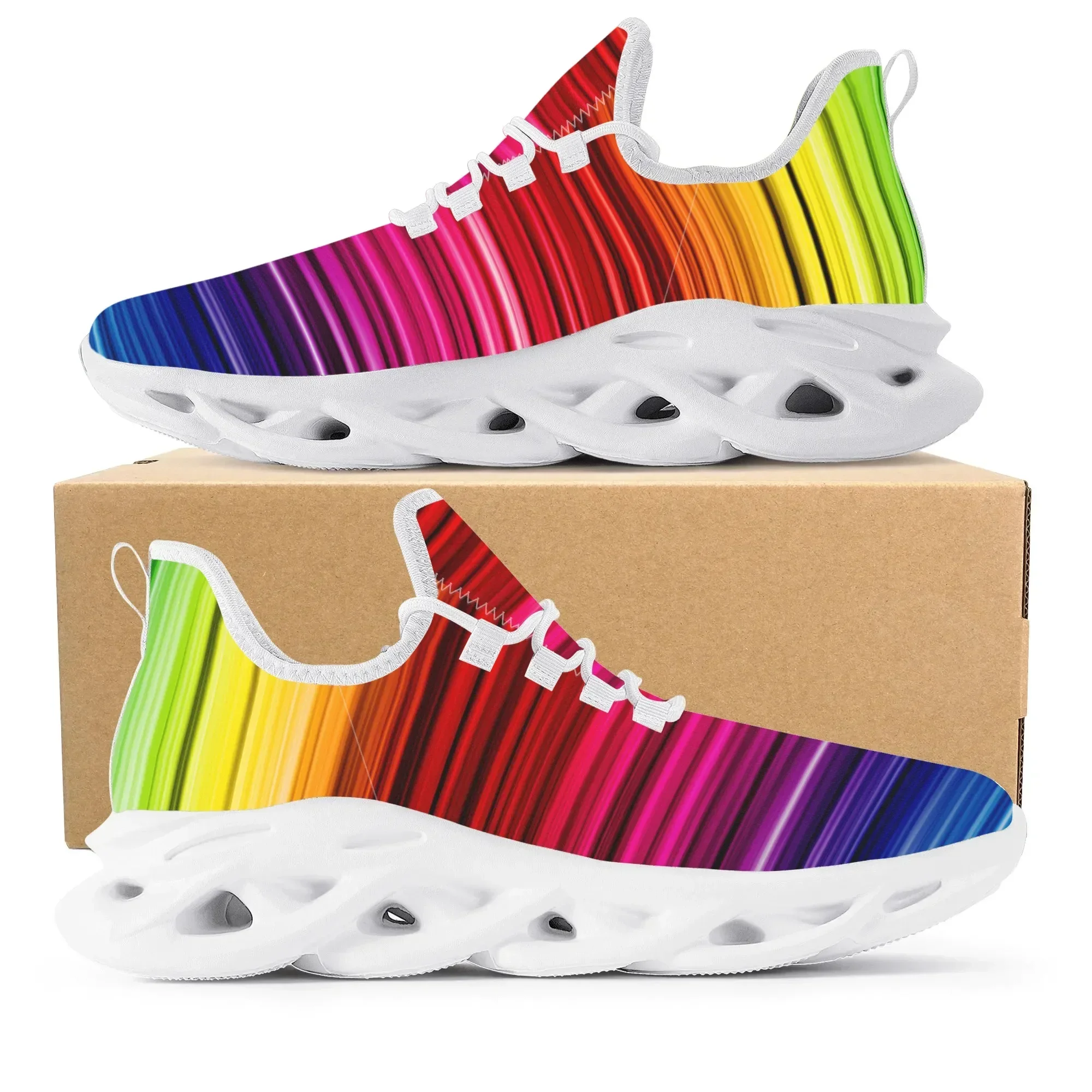 Colorful Rainbow Design Fashio - Men'S Fashion Running Shoes ulasan dan harga