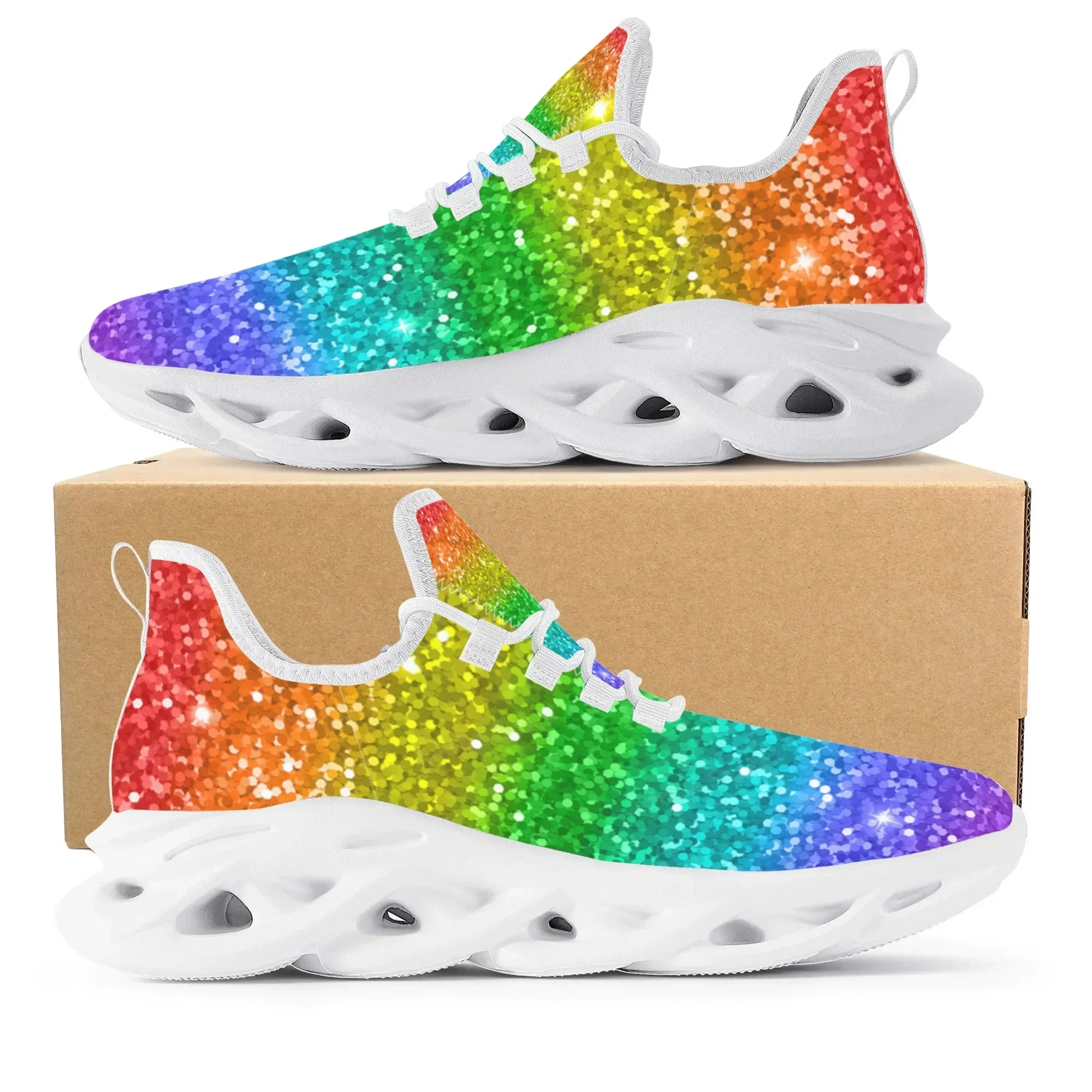 Colorful Rainbow Design Fashio - Men'S Fashion Running Shoes ulasan dan harga