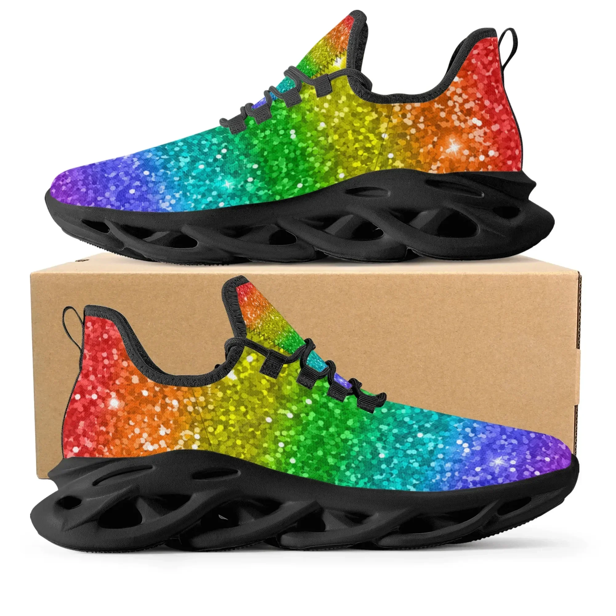 Colorful Rainbow Design Fashio - Men'S Fashion Running Shoes ulasan dan harga
