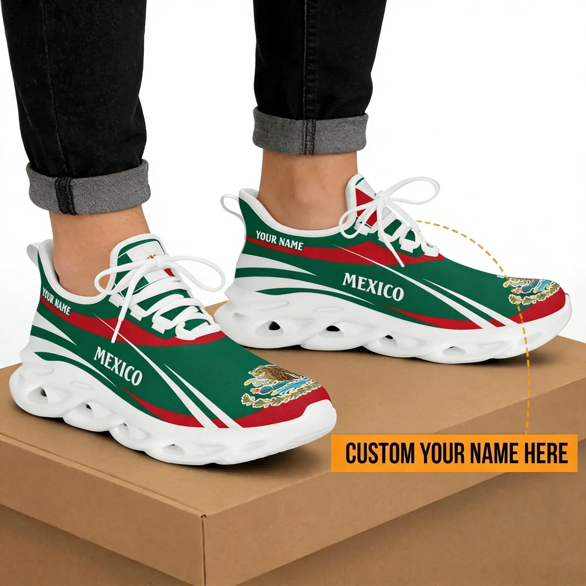 Mexico Flag Men's Sneakers - N - Men'S Fashion Running Shoes ulasan dan harga