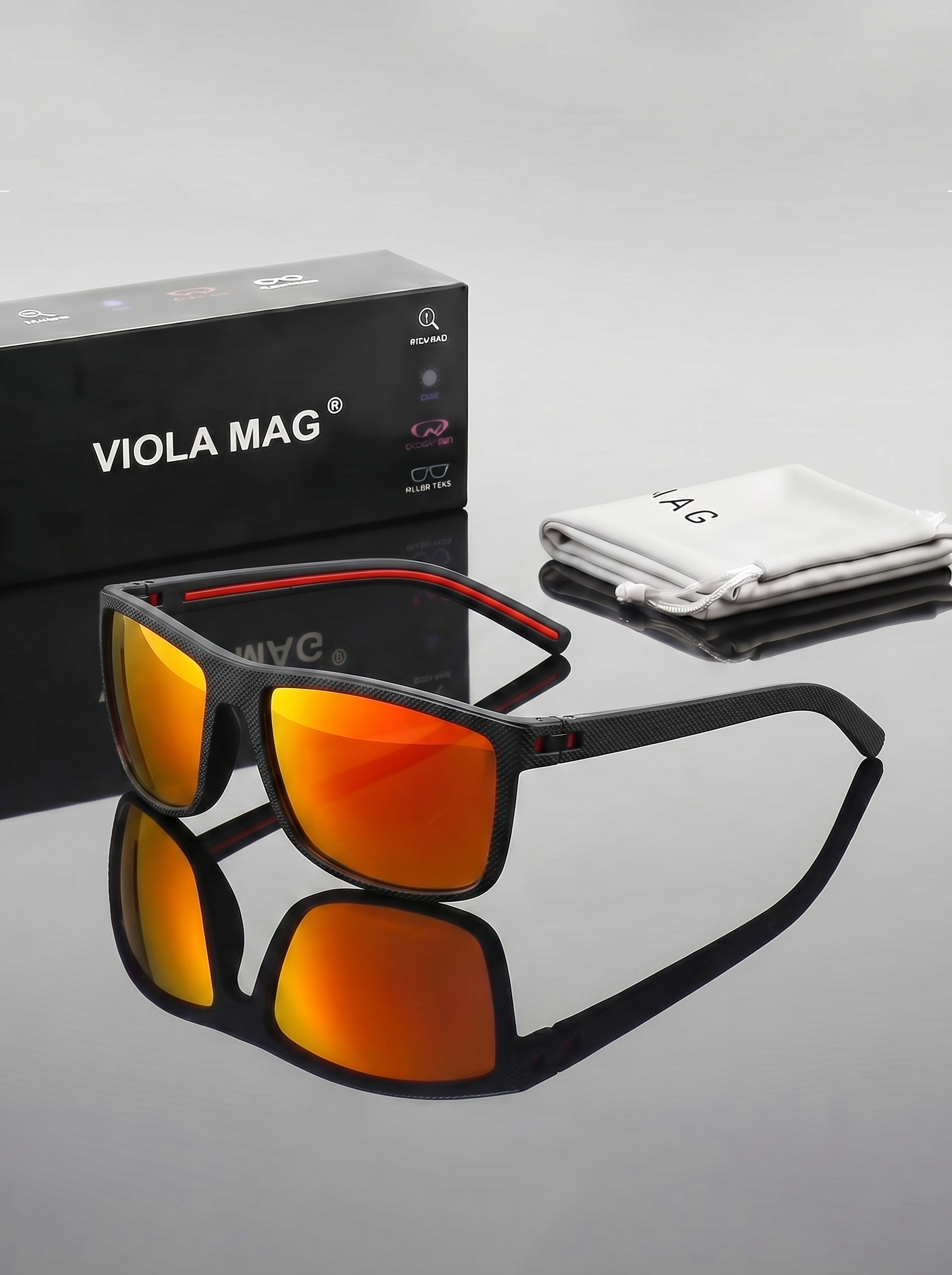 VIOLA MAG Sports Square Sungla - Men'S Fashion Mag ulasan dan harga