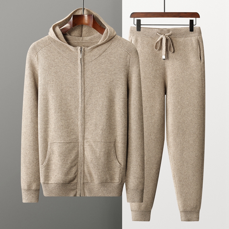 New 100% Cashmere Suit For Men - Knitted Cardigan Men ulasan dan harga