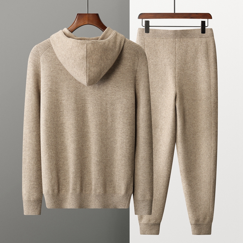 New 100% Cashmere Suit For Men - Knitted Cardigan Men ulasan dan harga