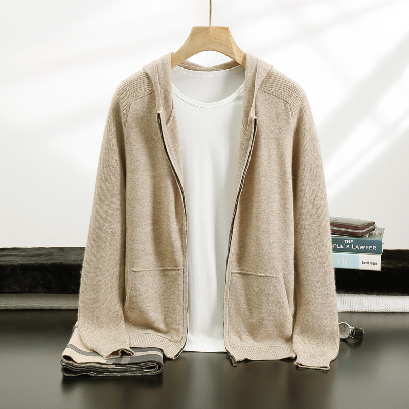 New 100% Cashmere Suit For Men - Knitted Cardigan Men ulasan dan harga