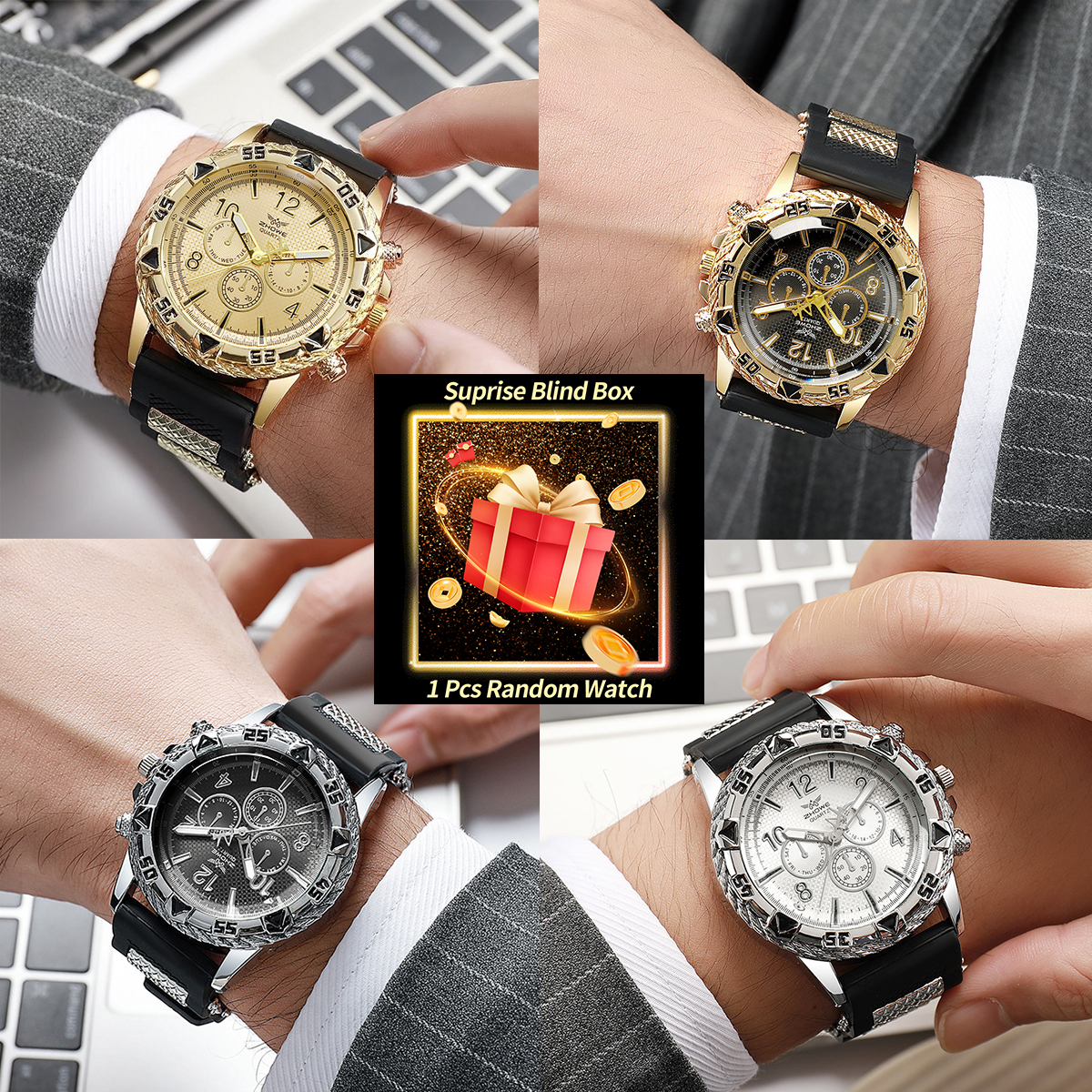 1PC Surprise Mystery Watch Bli - Men'S Fashion Box ulasan dan harga