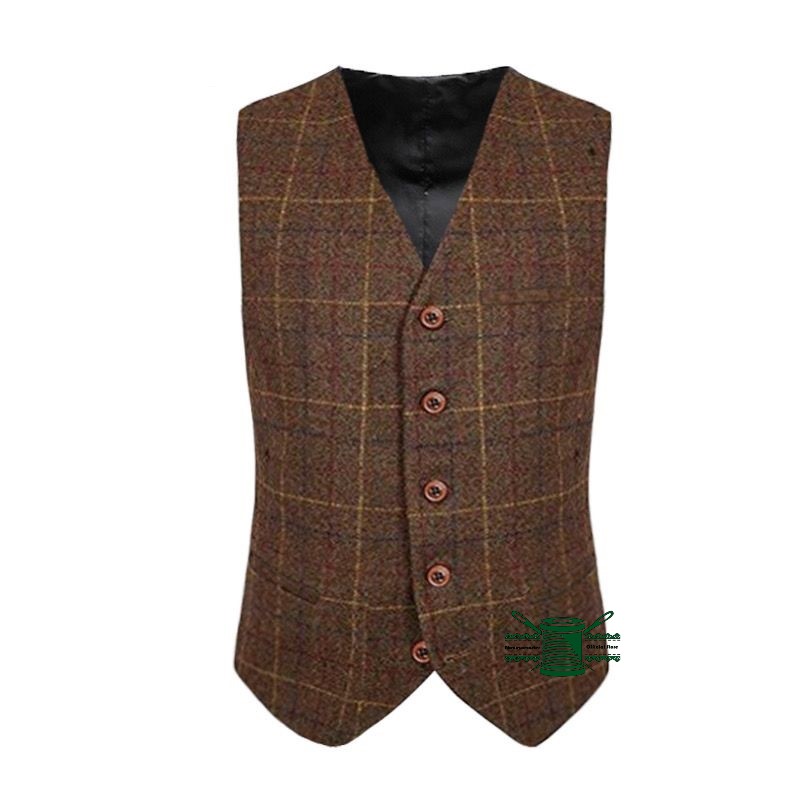 Check Mens Waistcoat Vintage W - Mens Fashion Zip Up ulasan dan harga