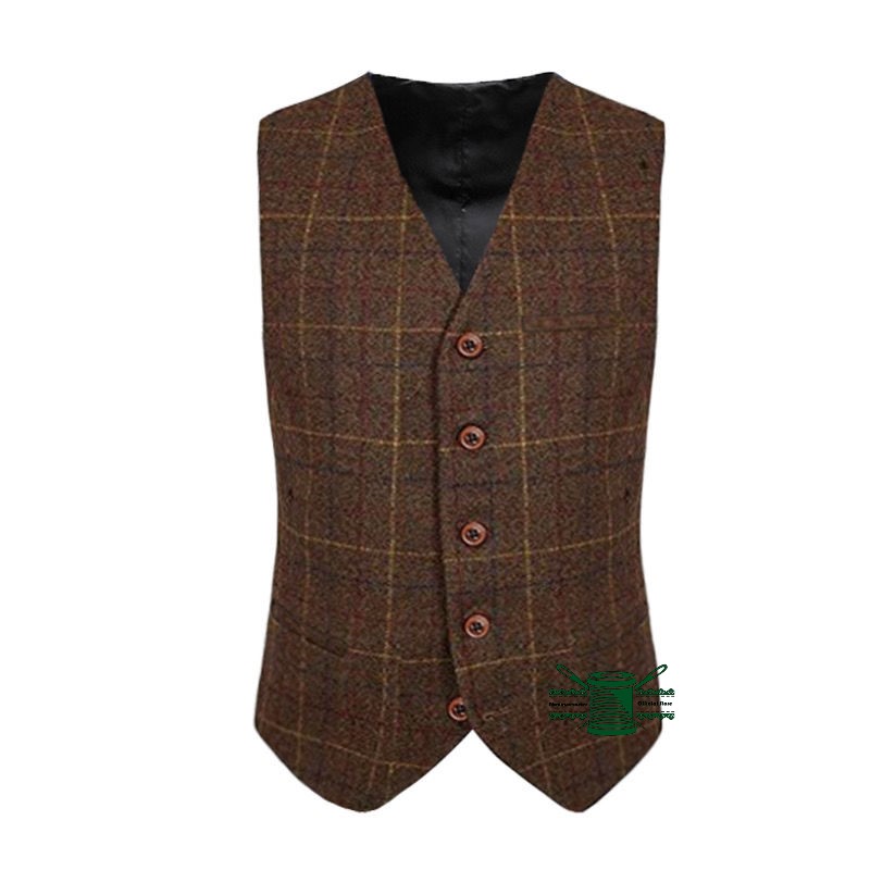 Check Mens Waistcoat Vintage W - Mens Fashion Zip Up ulasan dan harga