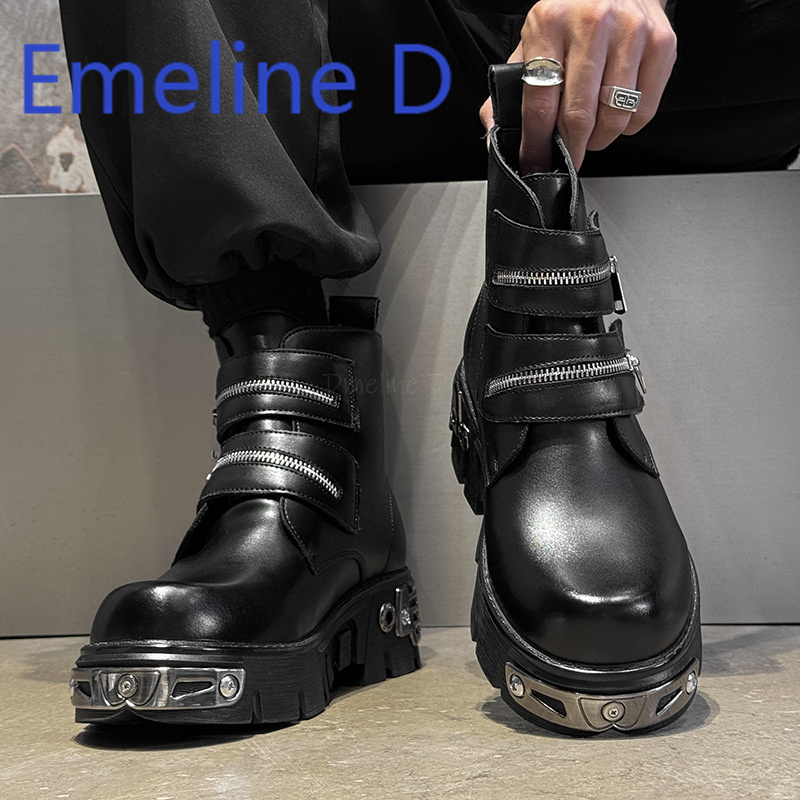 Dark Punk High Top Shoes Fashi - Belt Mens Fashion ulasan dan harga