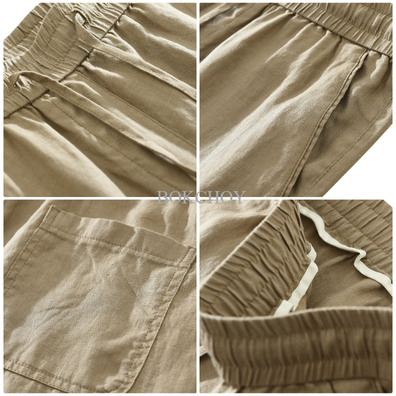 2026 Spring Summer New Thin Br - Men'S Fashion Linen Pants ulasan dan harga