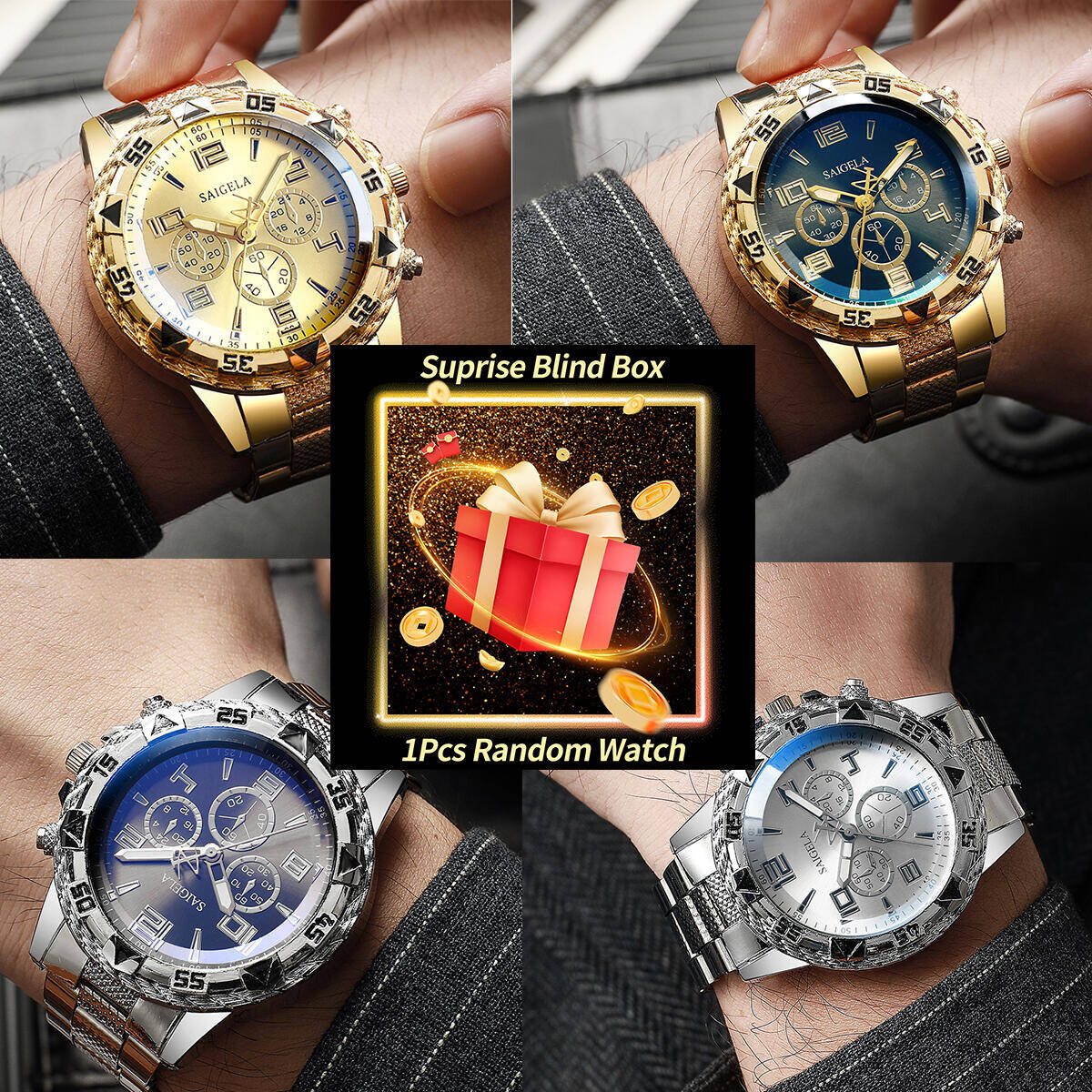 1PC Surprise Mystery Watch Bli - Men'S Fashion Box ulasan dan harga