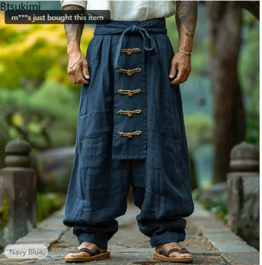 Men's Classic Style Cotton Lin - Men'S Fashion Linen Pants ulasan dan harga