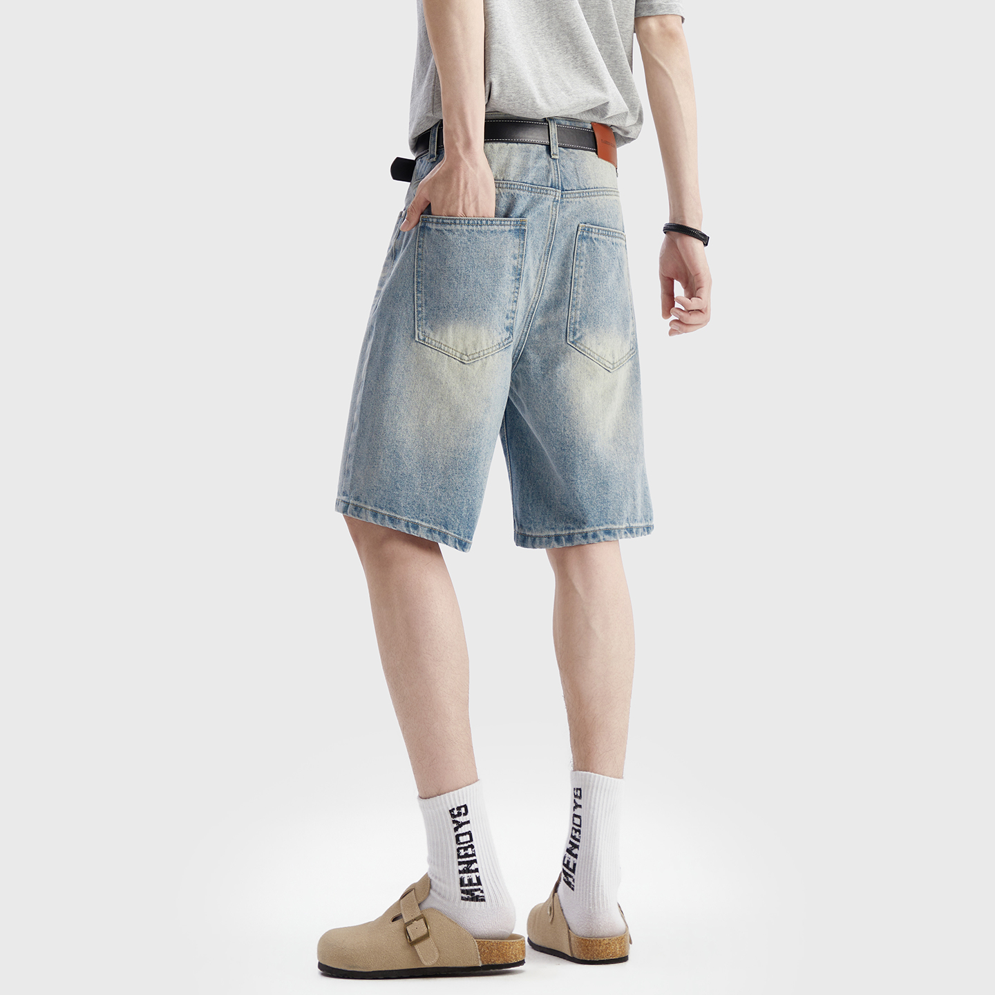 Vintage Washed Denim Shorts Me - Men'S Fashion Linen Pants ulasan dan harga