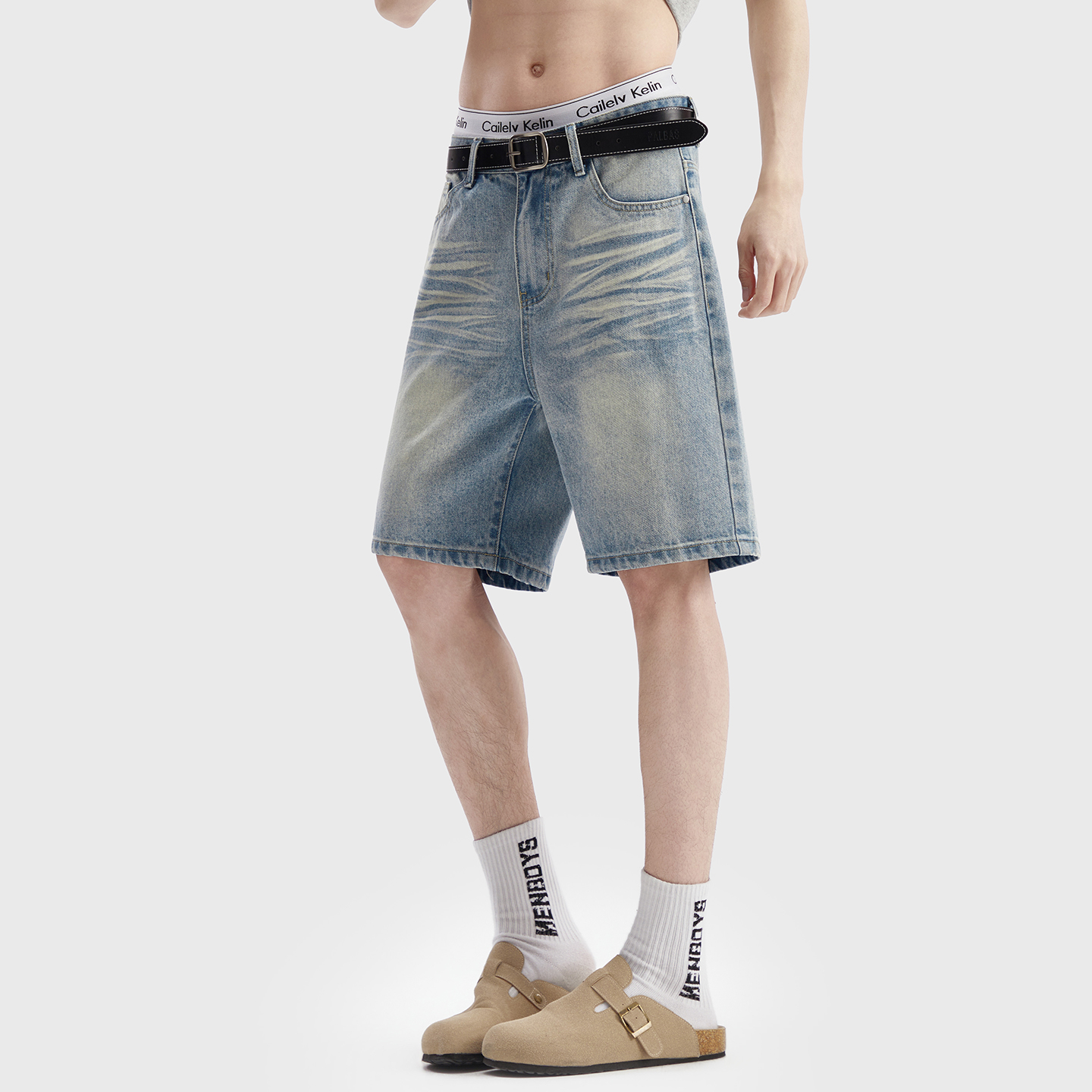Vintage Washed Denim Shorts Me - Men'S Fashion Linen Pants ulasan dan harga
