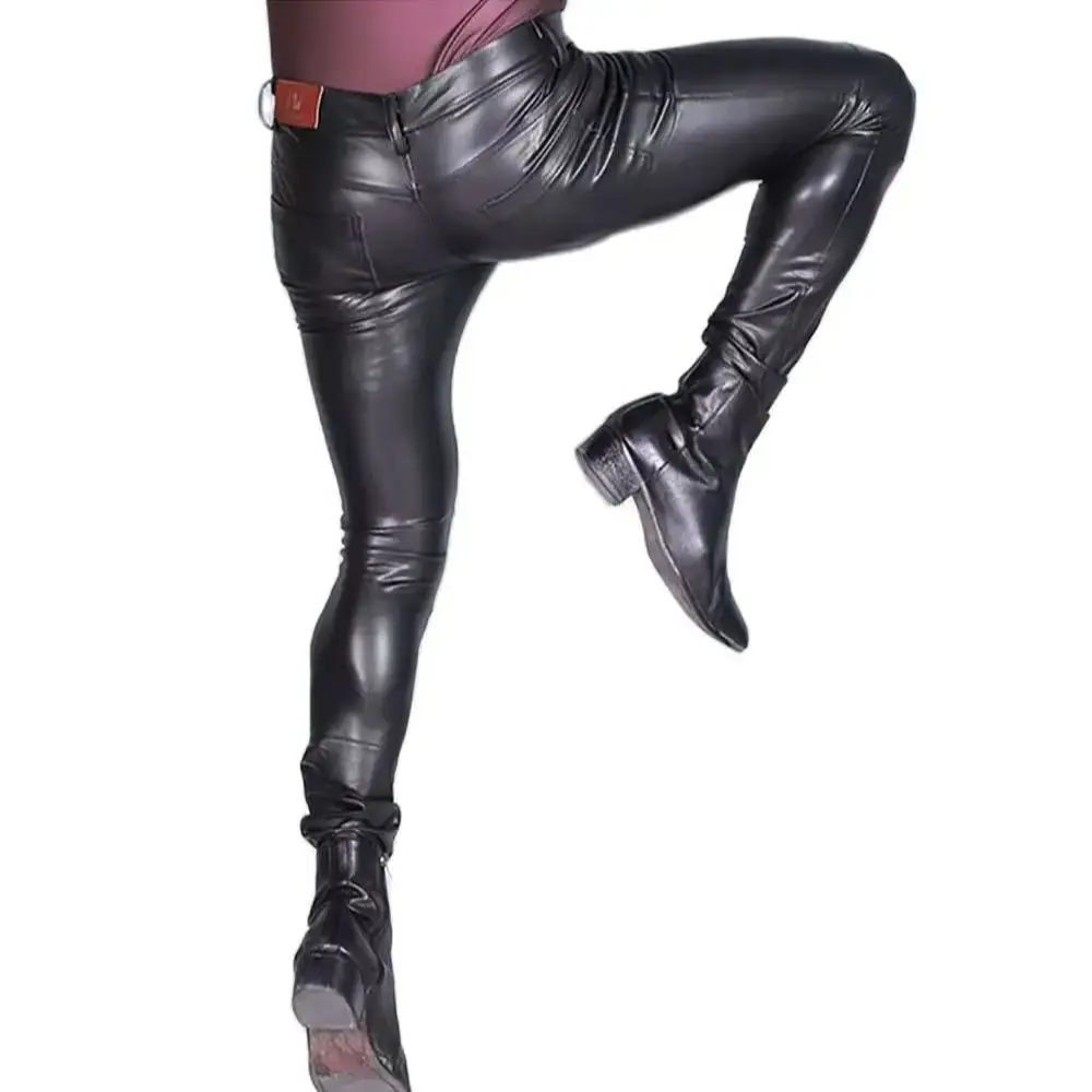 PU Faux Leather Leggings High  - Men'S Fashion Jeans And Boots ulasan dan harga