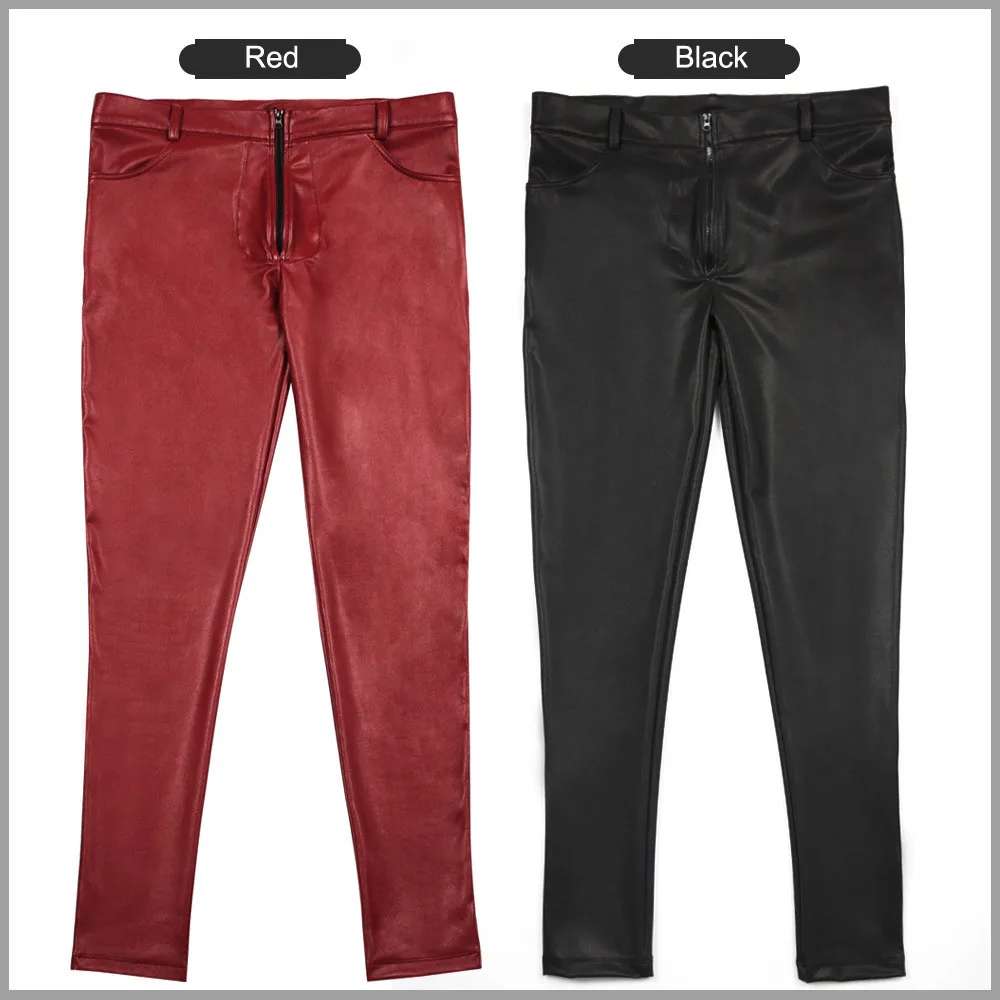PU Faux Leather Leggings High  - Men'S Fashion Jeans And Boots ulasan dan harga