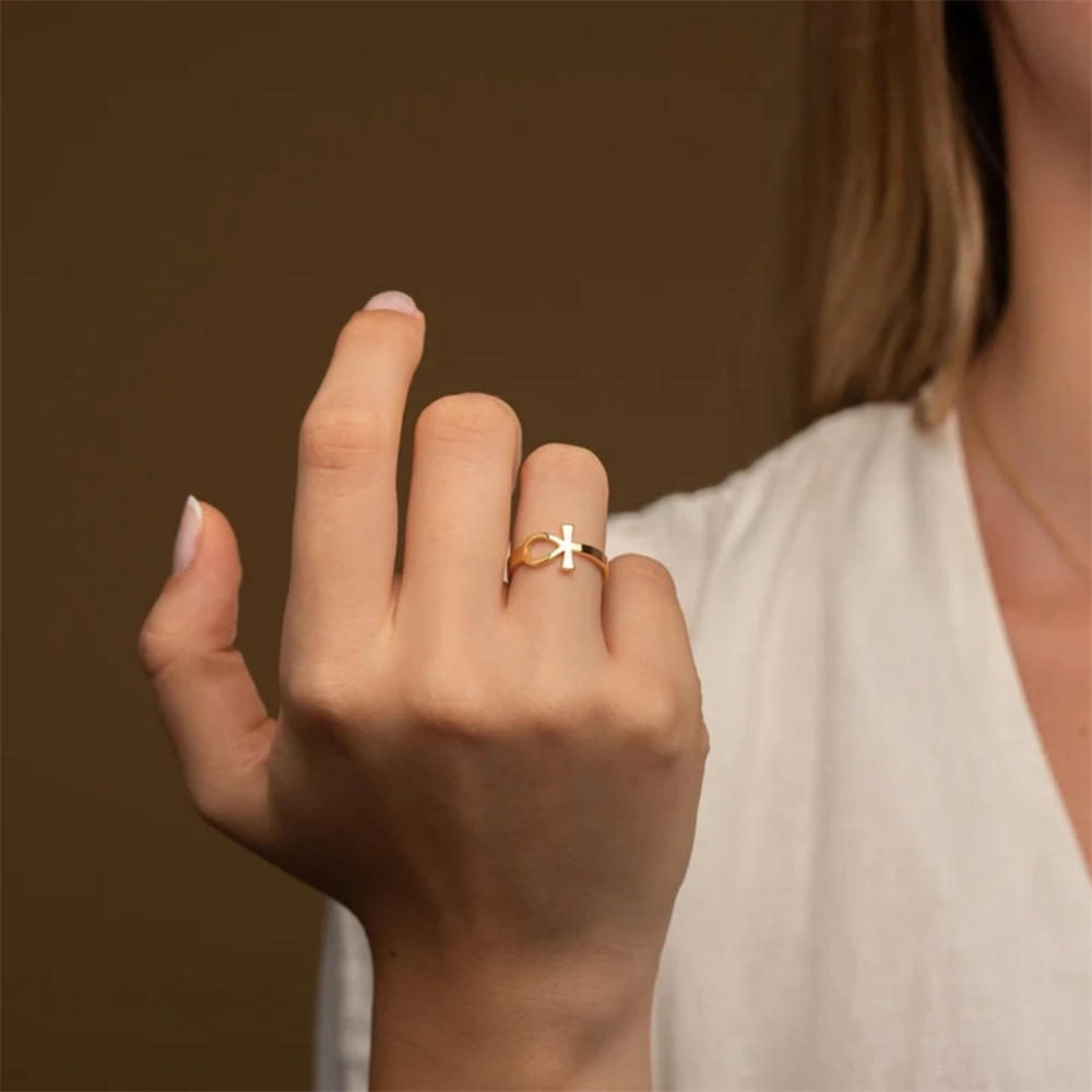 Vintage Egypt Ankh Cross Ring  - Men Fashion Egypt ulasan dan harga