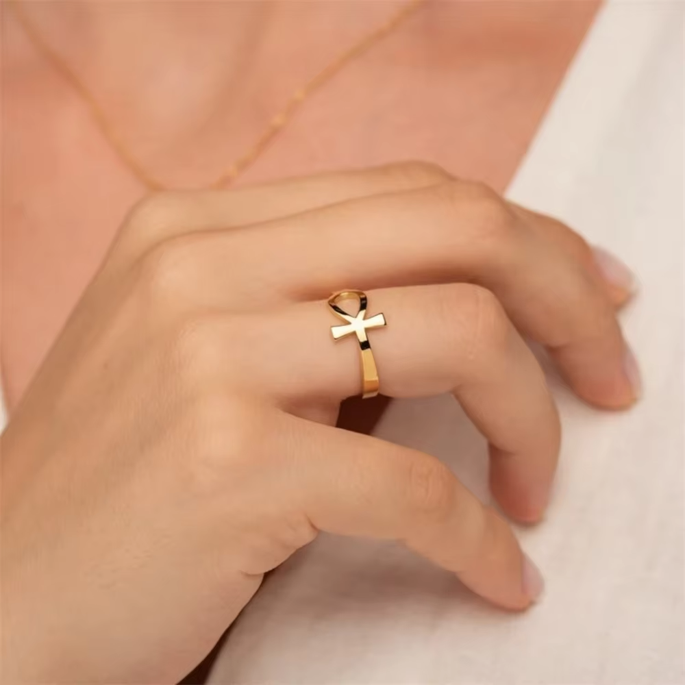Vintage Egypt Ankh Cross Ring  - Men Fashion Egypt ulasan dan harga
